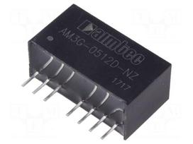 Converter: DC/DC | 3W | Uin: 4.5÷9VDC | Uout: 12VDC | Uout2: -12VDC | SIP8