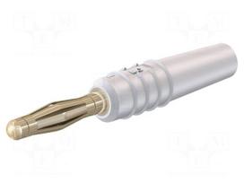 Laboratory connector: 2mm banana | plug | 10A | 30VAC | 60VDC | white