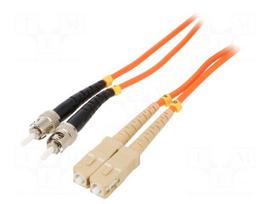 Fiber patch cord | OM2 | SC/UPC,ST/UPC | 1m | 50/125um | grey | orange
