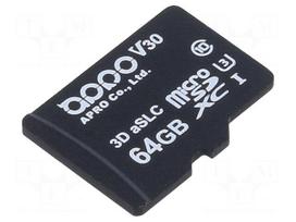 Memory card | 3D aSLC,microSDXC | 64GB | industrial | -25÷85°C