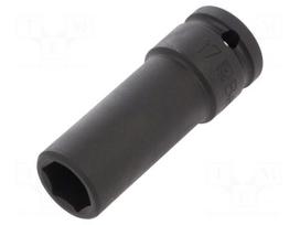 Socket: 6-angles | socket spanner,impact | HEX 17mm | 1/2" | long