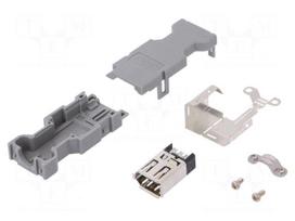 Connector: wire-wire | socket | female | MICRO | PIN: 6 | vertical | grey