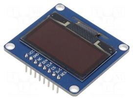 Display: OLED | 1.3" | 128x64 | 40.5x37.5mm | blue | PIN: 8 | 3.3÷5VDC