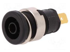 Laboratory connector: 4mm banana | socket | 1kVDC | 25A | black | screw