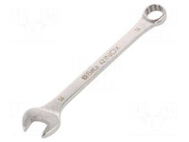 Wrench: combination spanner | double-sided | 14mm | stainless steel