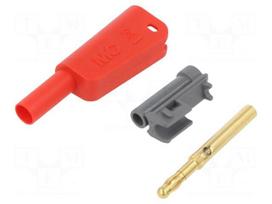 Laboratory connector: 4mm banana | plug | 19A | 1kV | red | 1mm2 | screw