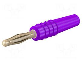 Laboratory connector: 2mm banana | plug | 10A | 30VAC | 60VDC | violet
