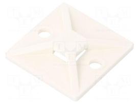 Holder | screw | polyamide | white | cable ties