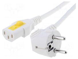 Cable | 3x1mm2 | CEE 7/7 (E/F) plug angled,IEC C13 female | PVC | 3m