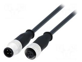 Cable: for sensors/automation | M12 | PIN: 4 | M12 male,M12 female