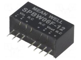 Converter: DC/DC | 6W | Uin: 9÷36VDC | Uout: 12VDC | Iout: 0÷500mA | SIP8