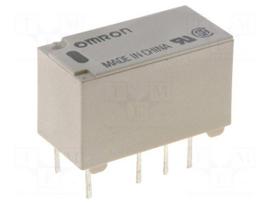 Relay: electromagnetic | DPDT | Ucoil: 24VDC | Icontacts max: 2A | G6S