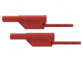 Test lead | 32A | banana plug 4mm,both sides | Urated: 1kV | red