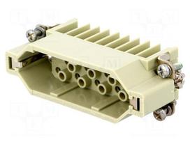 Connector: HDC | contact insert | male | 10A | 250V | Han® D | PIN: 25