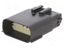 Connector: wire-wire | plug | male | PIN: 16 | crimped | black | 3.5mm