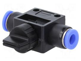 Shutoff valve | 0÷10bar | nickel plated brass,PBT | 6mm | 0÷60°C