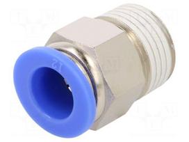 Push-in fitting | straight | -0.95÷15bar | nickel plated brass