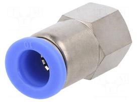Push-in fitting | straight | -0.95÷15bar | nickel plated brass