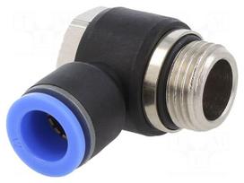 Push-in fitting | angled | -0.95÷15bar | nickel plated brass,PBT