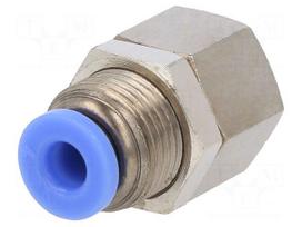 Push-in fitting | bulkhead,straight | -0.95÷15bar | Thread: Rc 1/8"