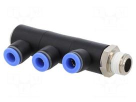 Plug-in distributor | -0.95÷15bar | nickel plated brass,PBT