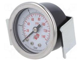 Manometer | 0÷10bar | rear connection | Thread: G 1/8" | 40mm | steel