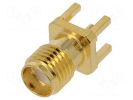 Connector: SMA | socket | female | straight | THT | on PCBs | PTFE