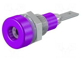 Laboratory connector: 2mm banana | socket | 10A | 23mm | violet | 60VDC