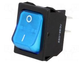 ROCKER | DPST | Pos: 2 | ON-OFF | 10A/250VAC | blue | R13-177-AC | 250V