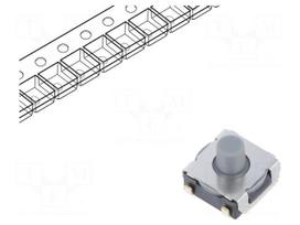 Microswitch TACT | SPST-NO | Pos: 2 | 0.05A/12VDC | SMT | none | 1.96N