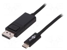 Adapter | High Speed | DisplayPort plug,USB C plug | 1.2m | black