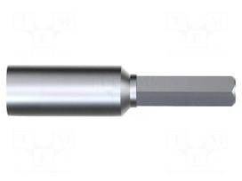 Screwdriver bit | 6-angles socket | Socket size: 4mm | HEX 7/32"