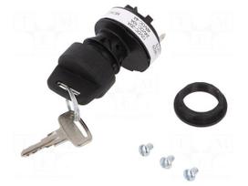 Switch: key switch | Stabl.pos: 2 | OFF-ON-(ON) | SPDT | Ø40.46mm | 45°