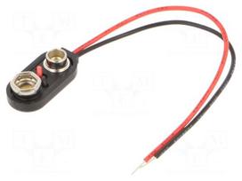 6F22 connector | 6F22,6LR61 | Batt.no: 1 | snap-on | cables | 100mm