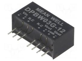 Converter: DC/DC | 3W | Uin: 18÷75VDC | Uout: 12VDC | Uout2: -12VDC | SIP8