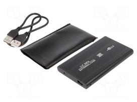 Hard discs housing: 2,5" | SATA III,USB 2.0 | aluminium | PnP | black
