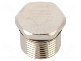 Stopper | M20 | 1.5 | IP68 | brass | Plating: nickel | V-Ms-Ex-d | -20÷95°C