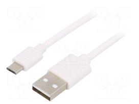 Cable | USB 2.0 | USB A plug,USB B micro plug | nickel plated | 1m