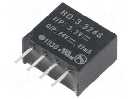 Converter: DC/DC | 1W | Uin: 2.97÷3.63VDC | Uout: 24VDC | Iout: 42mA