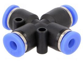 Push-in fitting | -0.95÷15bar | PBT | Features: 4-fold branch