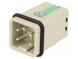 Connector: HDC | contact insert | male | 10A | 250V | Han® A | PIN: 5 | 4+PE