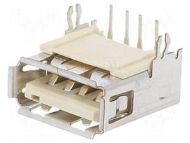 Connector: USB A | socket | THT | PIN: 4 | straight | unshielded | USB 2.0