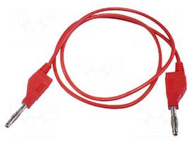 Test lead: single | 30VAC | 3A | banana plug 4mm,both sides | Len: 1m