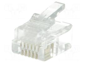 Connector: RJ12 | plug | PIN: 6 | unshielded | gold-plated | 6p6c | 26AWG