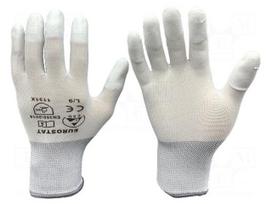 Protective gloves | Size: S | ESD | white | <1GΩ | L: 200mm | W: 85mm