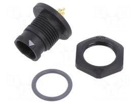 Connector: circular | socket | for panel mounting,front side nut