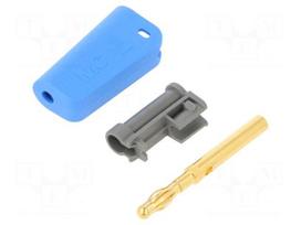 Laboratory connector: 4mm banana | plug | 19A | blue | gold-plated
