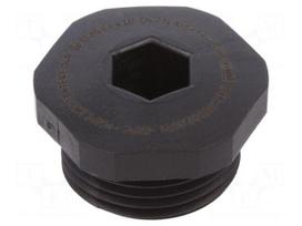 Stopper | M20 | 1.5 | IP68 | polyamide | black | Thread: metric | -20÷90°C