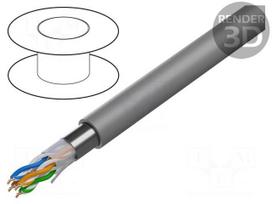Wire | F/UTP | Cat 5e | 4x2x24AWG | Cu | wire | LSZH | grey | 305m | 72V
