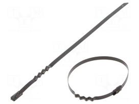Cable tie | L: 200mm | W: 4.6mm | stainless steel AISI 304 | 445N | wave